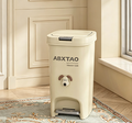 Cute Cream Dog Step Trash Can with Hands-Free Pedal | Adorable Cartoon Waste Bin for Bedroom, Living Room & Nursery